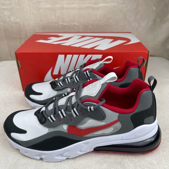 Nike Air Max 270 React Black University Red Grey - Picture 3 of 6